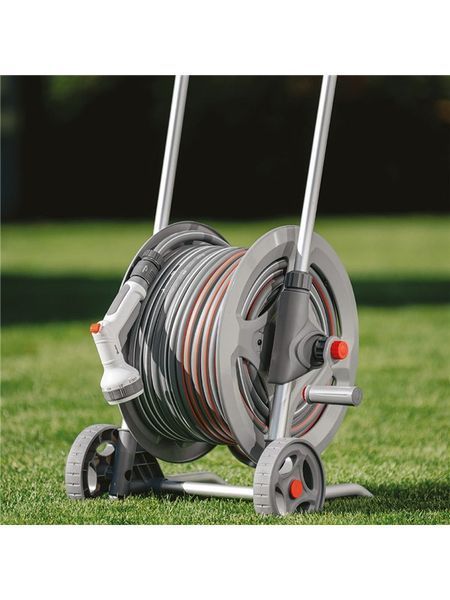 Металевий візок зі шлангом 1/2&Prime; 20 м, пістолетом та арматурою WL-AG33320SET1 SILVER PRO WL-AG33320SET1 фото