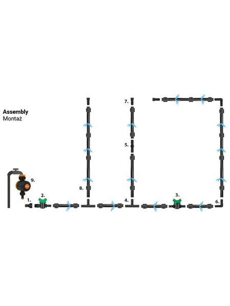 Комплект крапельного поливу WATER FLOW DRIP 100 м, 2 л/год, крок 33 см DSWWF100-SET4 DSWWF100-SET4 фото