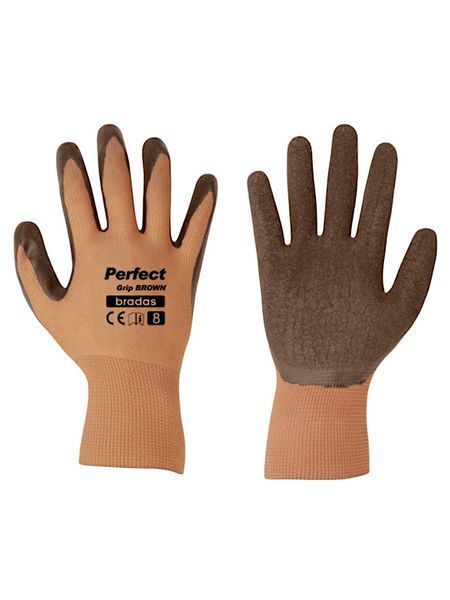 Рукавиці захисні Perfect Grip Brown латексні, розмір 8 842 фото
